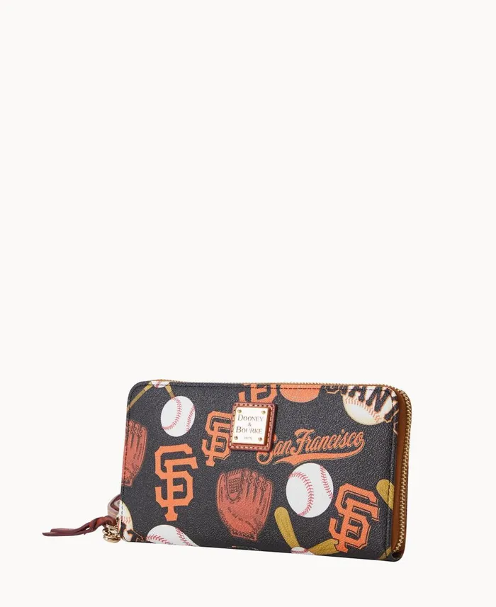 ManWoman MLB Giants Large Zip Around Wristlet Giants Dooney and Bourke Wallets