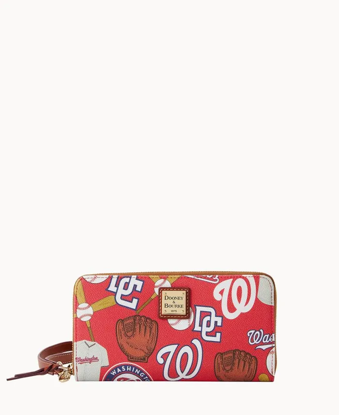 ManWoman MLB Nationals Large Zip Around Wristlet Nationals Dooney and Bourke Wallets