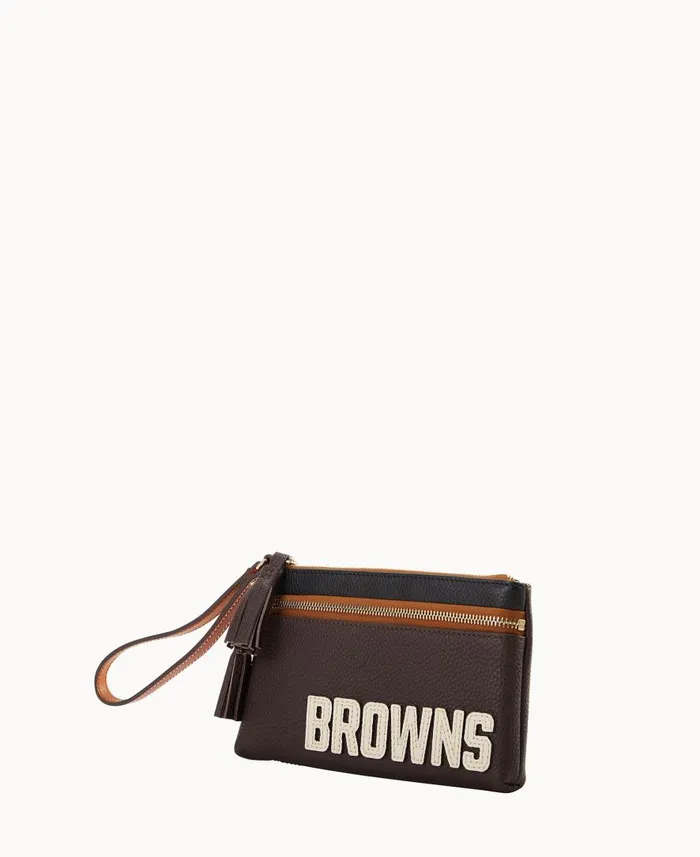ManWoman NFL Browns Double Zip Wristlet Browns Dooney and Bourke Wallets ManWoman NFL Browns Double Zip Wristlet Browns Dooney and Bourke Wallets