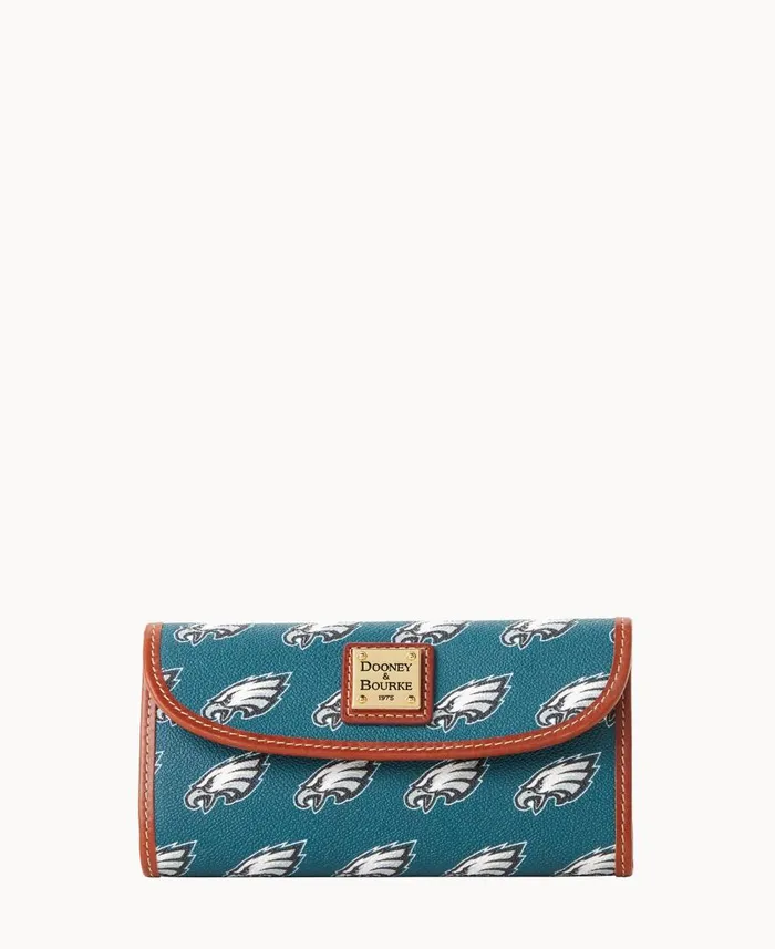 ManWoman NFL Eagles Continental Clutch Eagles Dooney and Bourke Wallets