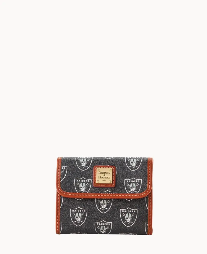 ManWoman NFL Raiders Flap Credit Card Wallet Las Vegas Raiders Dooney and Bourke Wallets ManWoman NFL Raiders Flap Credit Card Wallet Las Vegas Raiders Dooney and Bourke Wallets