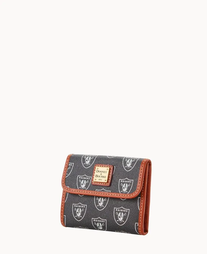 ManWoman NFL Raiders Flap Credit Card Wallet Las Vegas Raiders Dooney and Bourke Wallets ManWoman NFL Raiders Flap Credit Card Wallet Las Vegas Raiders Dooney and Bourke Wallets