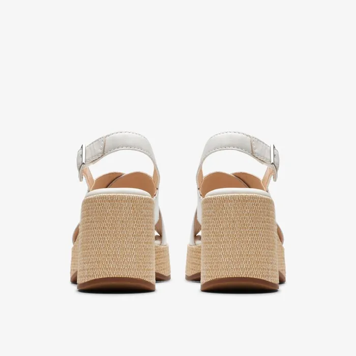 Manon Wish Off White Leather Women Clarks Sandals and Flip Flops