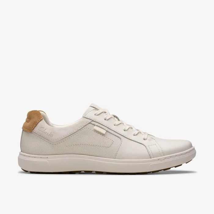 Mapstone Lace White Leather Men Clarks Sneakers