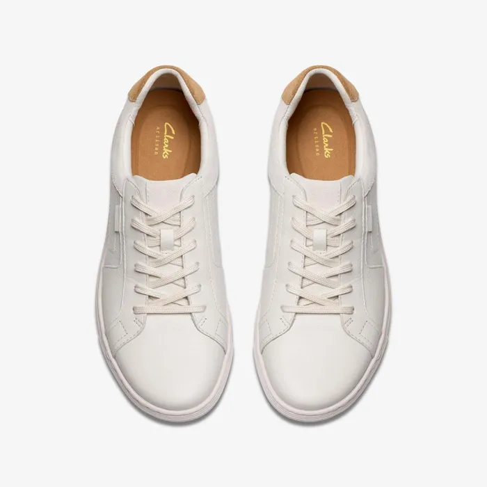 Mapstone Lace White Leather Men Clarks Sneakers