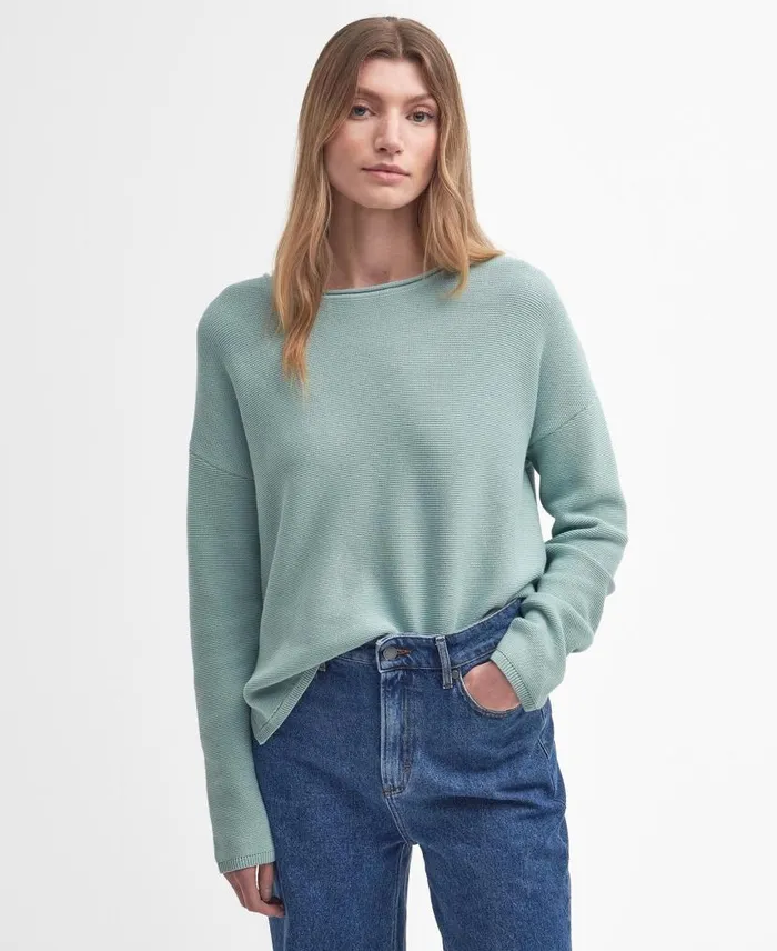 Marine Crew Neck Jumper Misty Rose Women Barbour Jumpers
