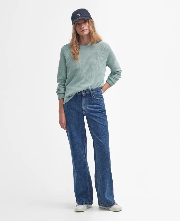 Marine Crew Neck Jumper Misty Rose Women Barbour Jumpers