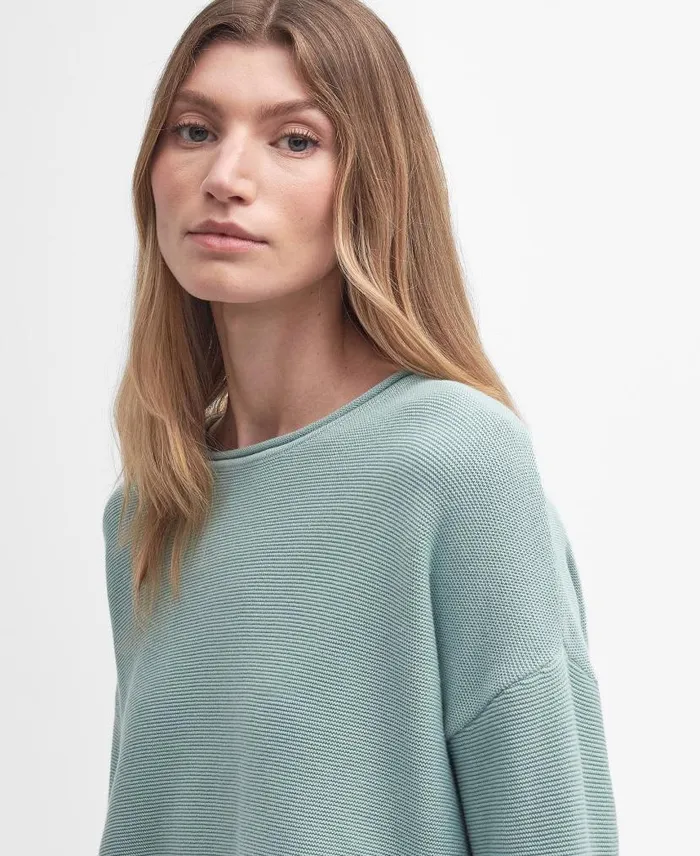 Marine Crew Neck Jumper Misty Rose Women Barbour Jumpers