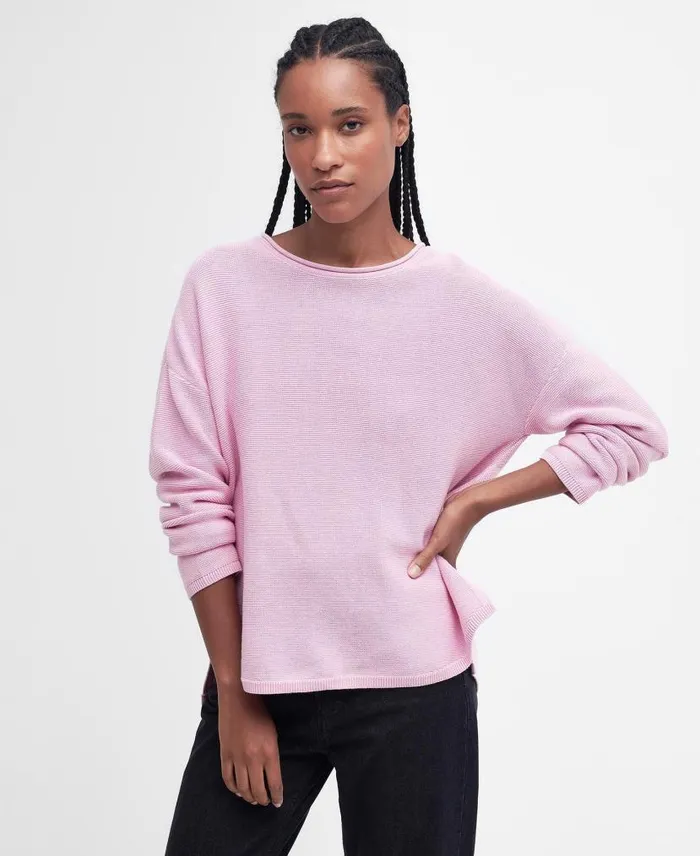 Marine Knitted Jumper Mallow Pink Women Barbour Jumpers