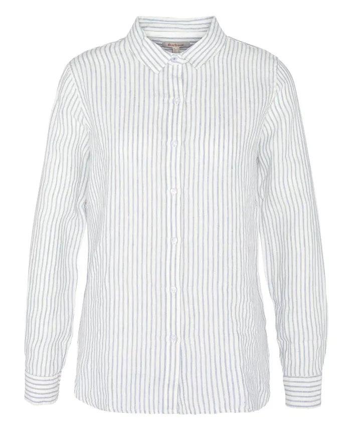 Marine Relaxed LongSleeved Shirt Tannin Stripe Women Barbour Shirts and Blouses