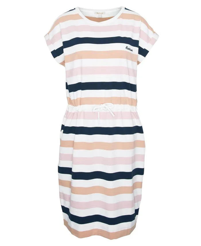 Marloes Striped TShirt Dress Navyapricot Crush Women Barbour Dresses and Skirts