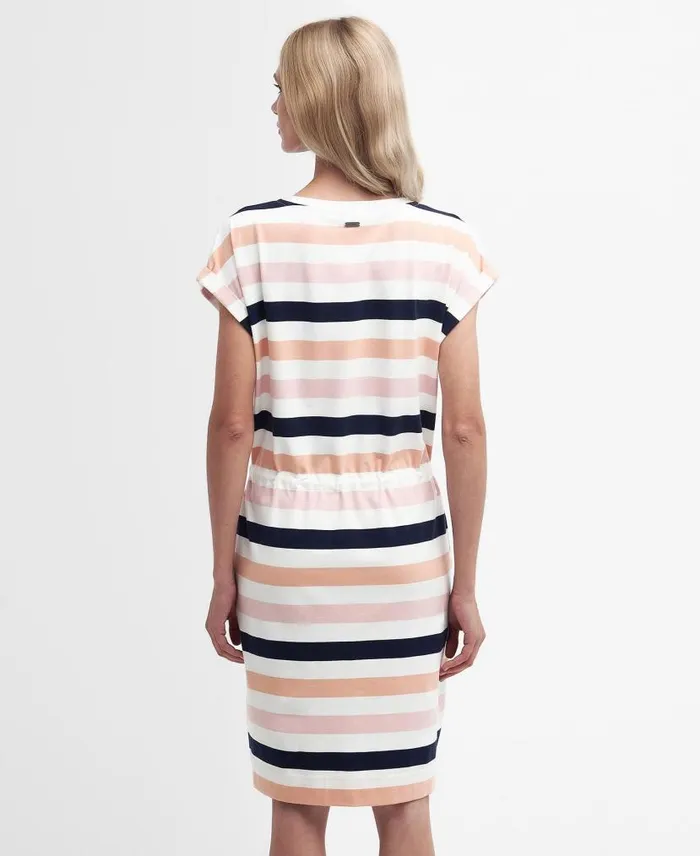 Marloes Striped TShirt Dress Navyapricot Crush Women Barbour Dresses and Skirts