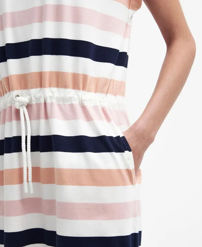 Marloes Striped TShirt Dress Navyapricot Crush Women Barbour Dresses and Skirts