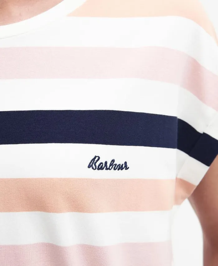 Marloes Striped TShirt Dress Navyapricot Crush Women Barbour Dresses and Skirts