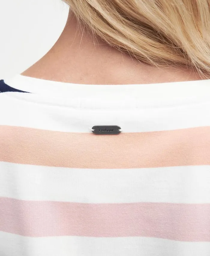 Marloes Striped TShirt Dress Navyapricot Crush Women Barbour Dresses and Skirts