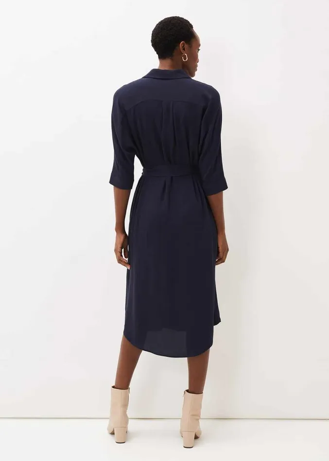 Maxine Belted Shirt Dress Navy Women Phase Eight Dresses