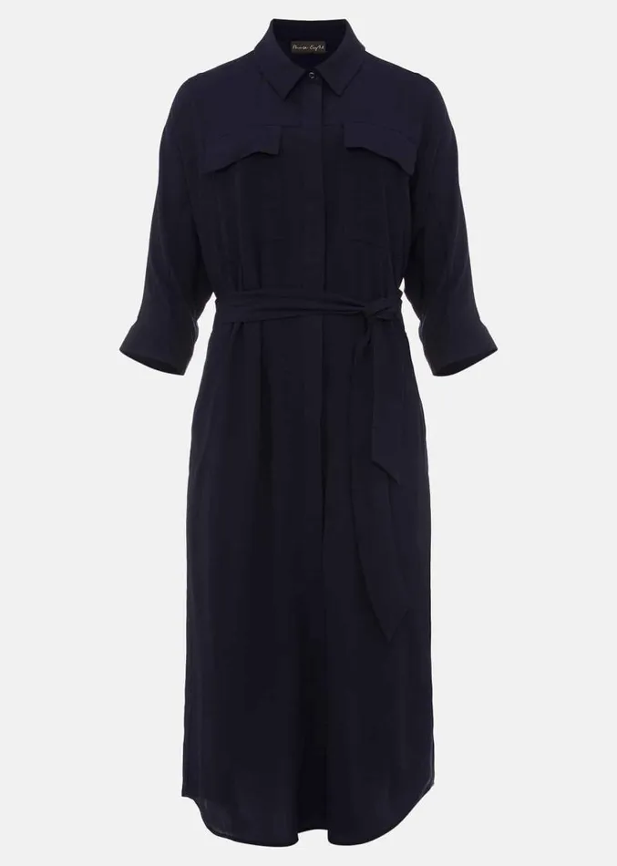 Maxine Belted Shirt Dress Navy Women Phase Eight Dresses