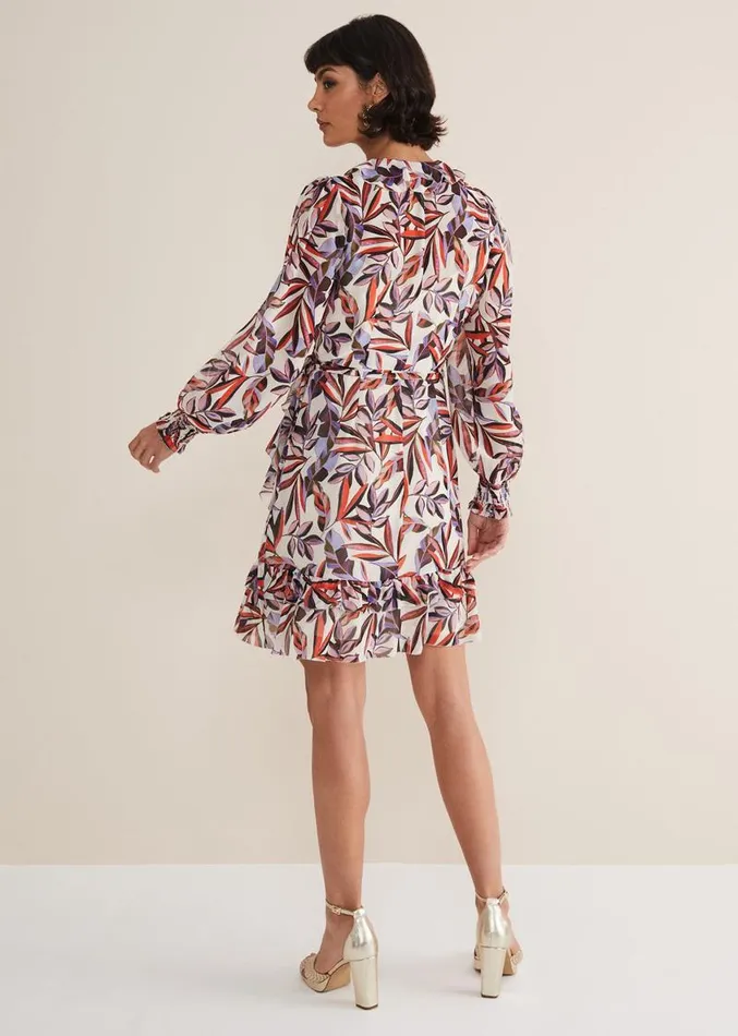 Melinda Leaf Print Mini Dress Ivorymulti Women Phase Eight Dresses