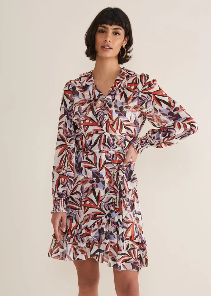 Melinda Leaf Print Mini Dress Ivorymulti Women Phase Eight Dresses