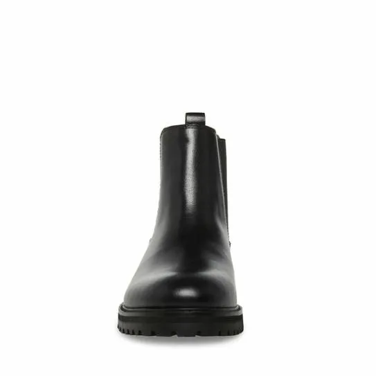 Men039s DUREN BLACK LEATHER Black Leather Steve Madden Boots