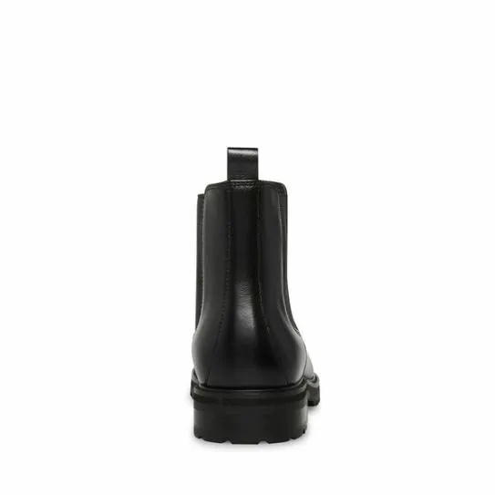 Men039s DUREN BLACK LEATHER Black Leather Steve Madden Boots