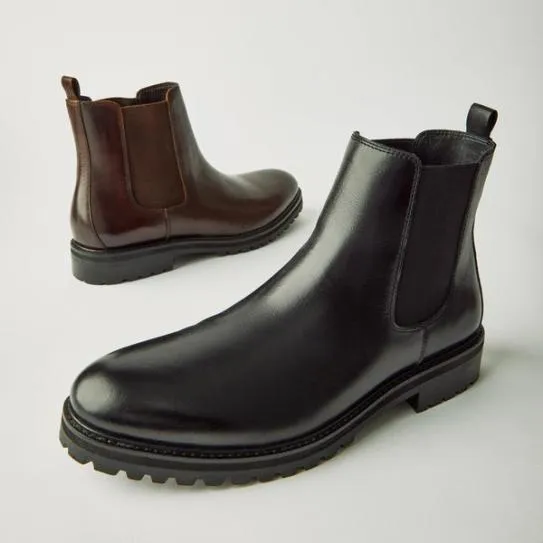 Men039s DUREN BLACK LEATHER Black Leather Steve Madden Boots