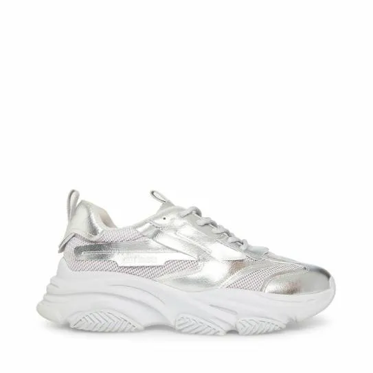Men039s POSSESS SILVER Silver Steve Madden Sneakers