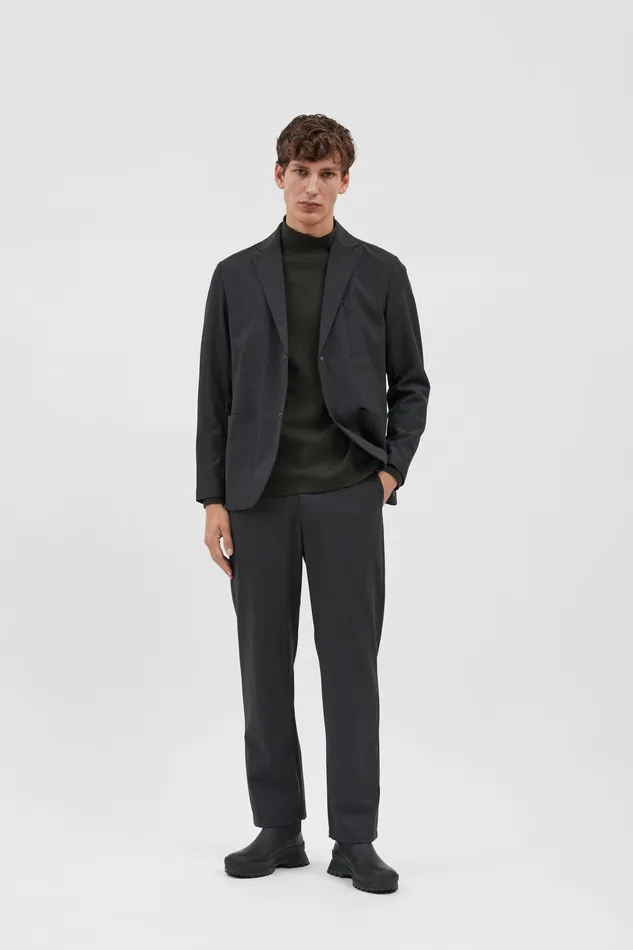 Men Aaren Cordura Tech Wool Trouser Charcoal Melange Norse Projects Trousers