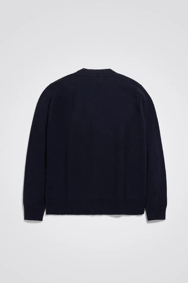Men Adam Merino Lambswool Cardigan Dark Navy Norse Projects Knitwear