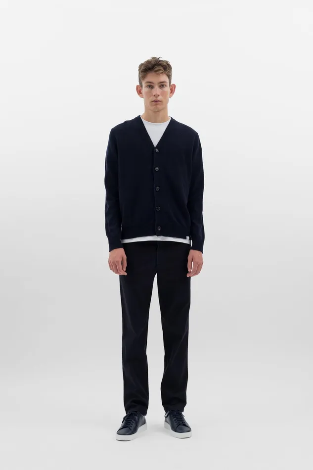 Men Adam Merino Lambswool Cardigan Dark Navy Norse Projects Knitwear
