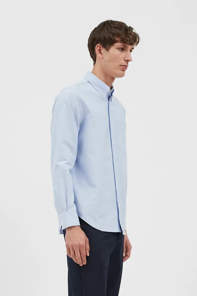 Men Algot Oxford Monogram Shirt Pale Blue Norse Projects Shirting