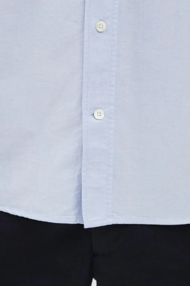 Men Algot Oxford Monogram Shirt Pale Blue Norse Projects Shirting
