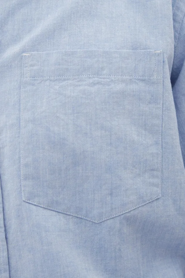 Men Algot Relaxed Cotton Linen Shirt Pale Blue Norse Projects Shirting