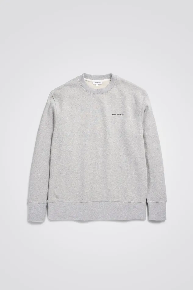 Men Arne Logo Sweat Lightgreymelange Norse Projects Sweatshirts