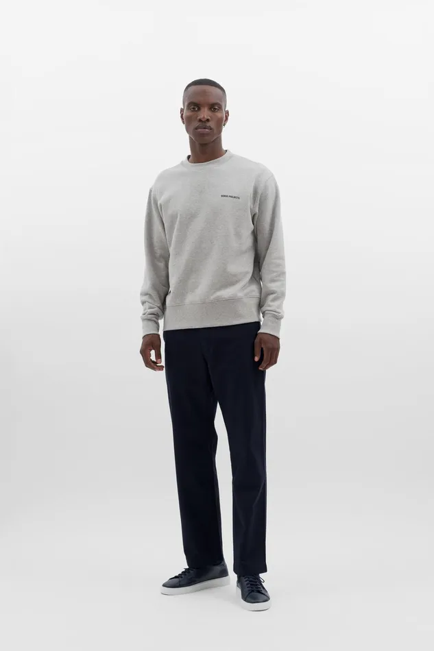 Men Arne Logo Sweat Lightgreymelange Norse Projects Sweatshirts