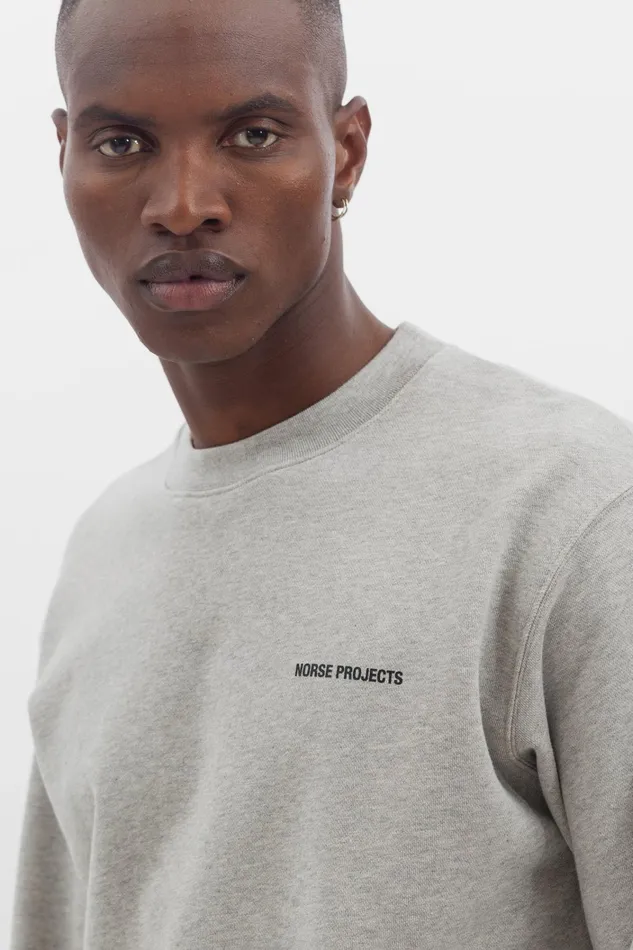 Men Arne Logo Sweat Lightgreymelange Norse Projects Sweatshirts