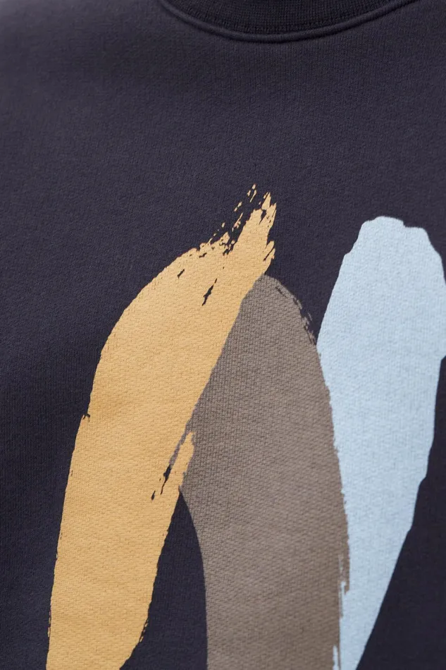 Men Arne Paint N Logo Sweatshirt Dark Navy Norse Projects Sweatshirts