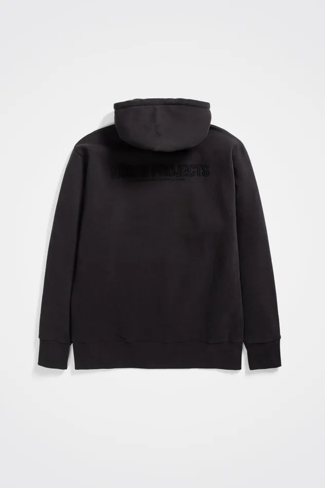 Men Arne Relaxed Fleece N Logo Hoodie Black Norse Projects Sweatshirts