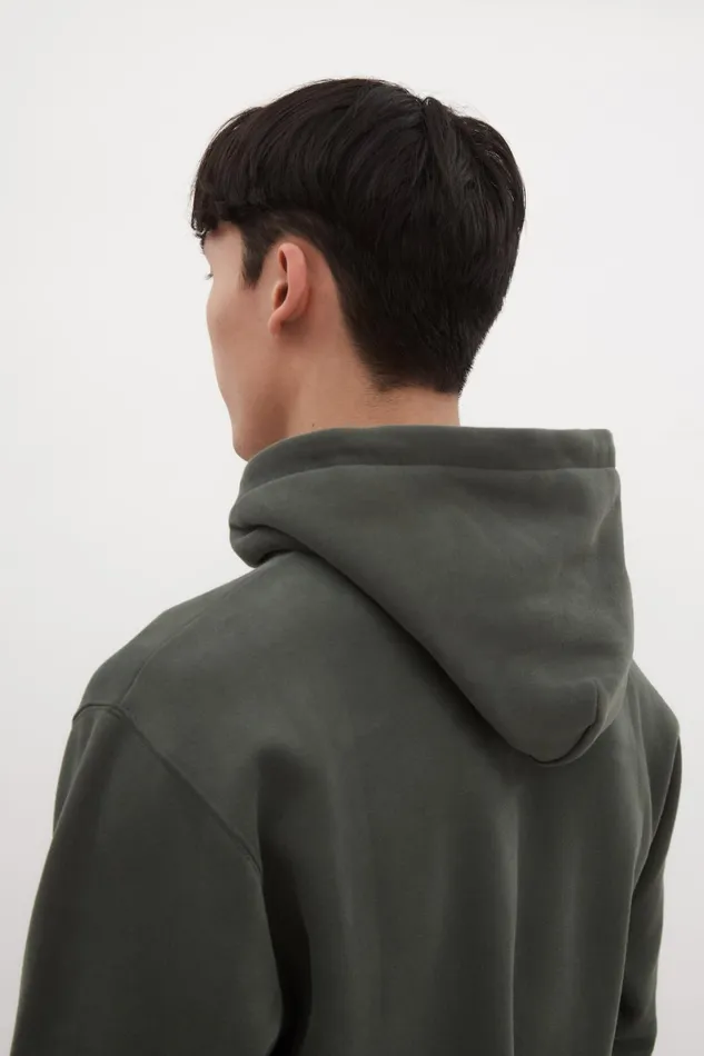 Men Arne Relaxed Organic Brushed Fleece Large N Hoodie Spruce Green Norse Projects Sweatshirts