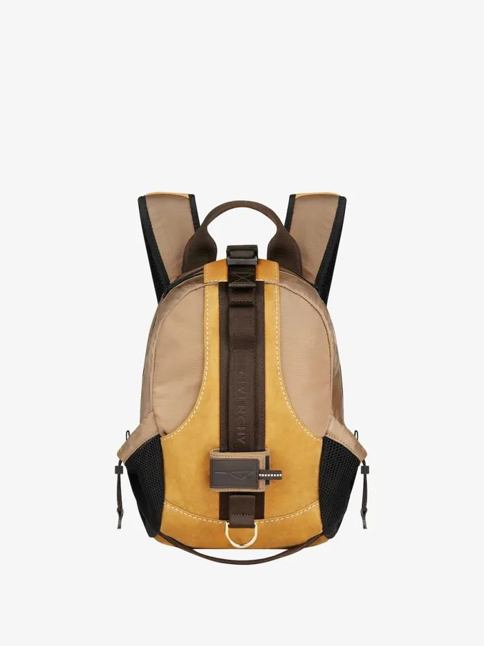 Men Backpacks Givenchy Small GTrail Backpack In Nubuck And Canvas Brown
