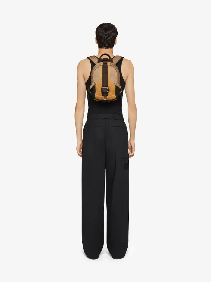 Men Backpacks Givenchy Small GTrail Backpack In Nubuck And Canvas Brown Men Backpacks Givenchy Small GTrail Backpack In Nubuck And Canvas Brown