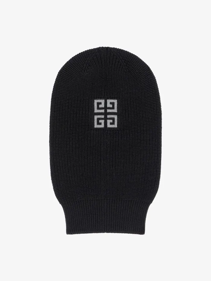 Men Beanies and Caps Givenchy GIVENCHY 4G Knitted Balaclava In Wool Blackgrey Men Beanies and Caps Givenchy GIVENCHY 4G Knitted Balaclava In Wool Blackgrey
