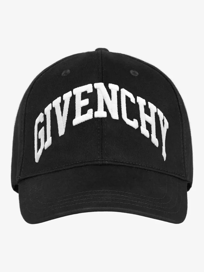 Men Beanies and Caps Givenchy GIVENCHY College Embroidered Cap In Cotton Black Men Beanies and Caps Givenchy GIVENCHY College Embroidered Cap In Cotton Black