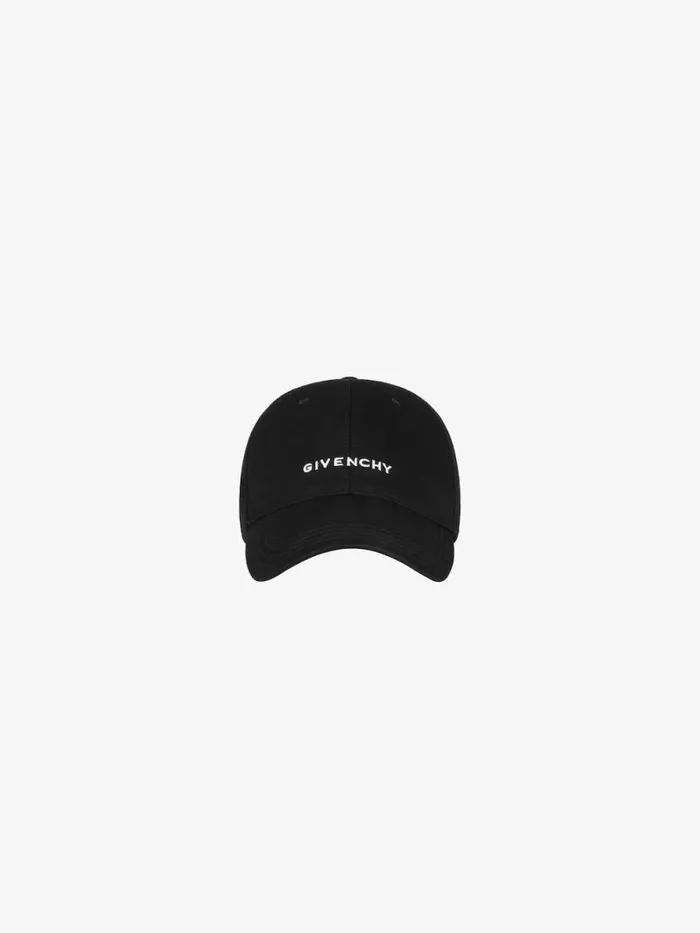 Men Beanies and Caps Givenchy GIVENCHY Embroidered Cap In Cotton Black