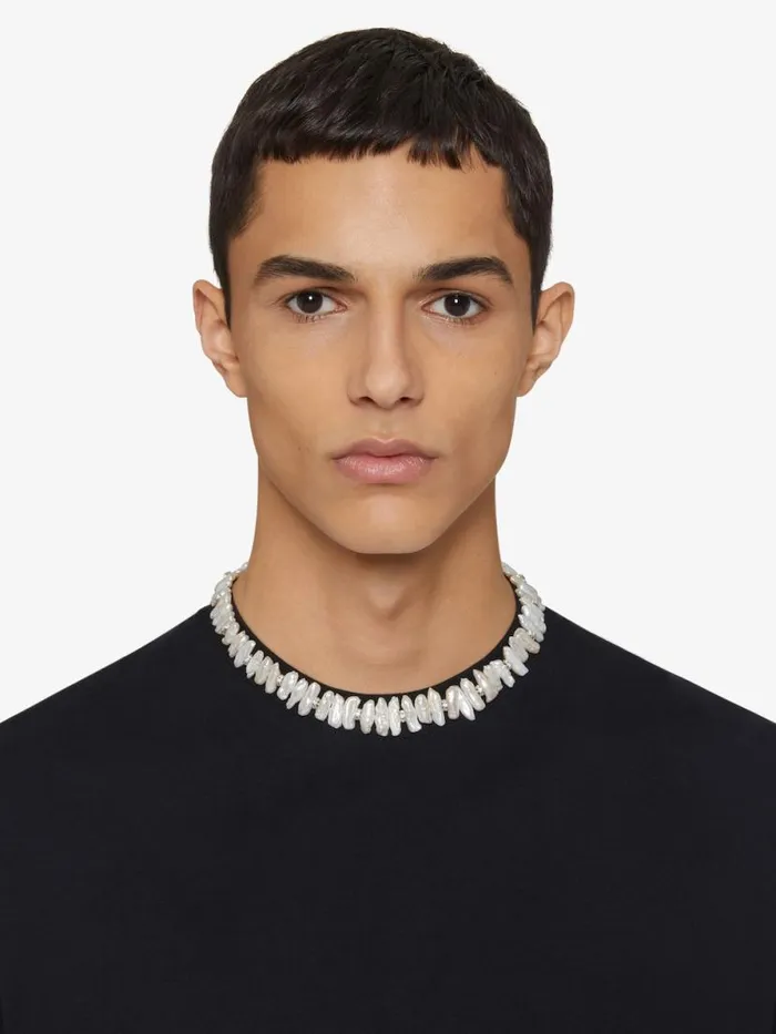 Men Beanies and Caps Givenchy Pearl Necklace With Crystals Whitesilvery Men Beanies and Caps Givenchy Pearl Necklace With Crystals Whitesilvery