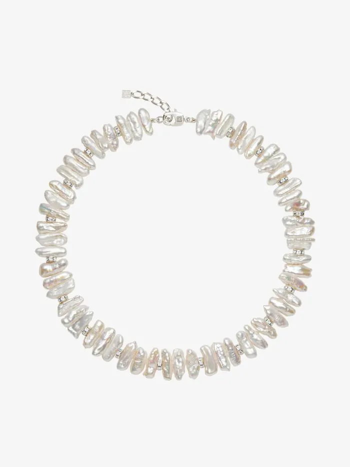 Men Beanies and Caps Givenchy Pearl Necklace With Crystals Whitesilvery Men Beanies and Caps Givenchy Pearl Necklace With Crystals Whitesilvery