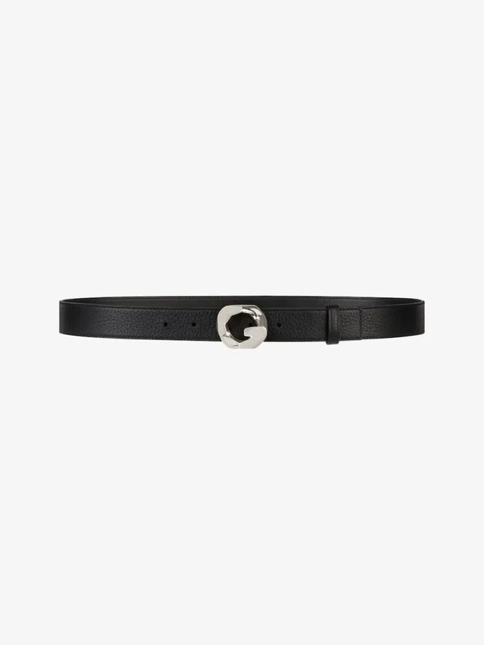 Men Belts Givenchy Belt In Grained Leather With GChain Buckle Black