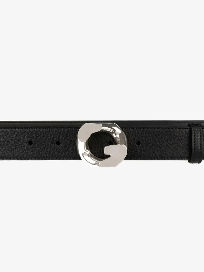 Men Belts Givenchy Belt In Grained Leather With GChain Buckle Black Men Belts Givenchy Belt In Grained Leather With GChain Buckle Black