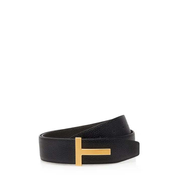 Men Belts Tom Ford Grain Leather Ridge T Belt Brown Black Men Belts Tom Ford Grain Leather Ridge T Belt Brown Black