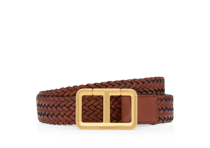 Men Belts Tom Ford Woven Leather Scored T Belt